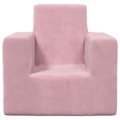 Sofa til børn blødt plys lyserød