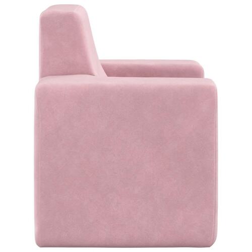 Sofa til børn blødt plys lyserød