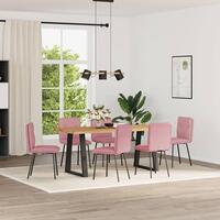 Spisebordsstole 6 stk. velour lyserød