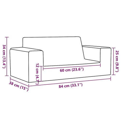 2-personers sofa til børn blødt plys pink