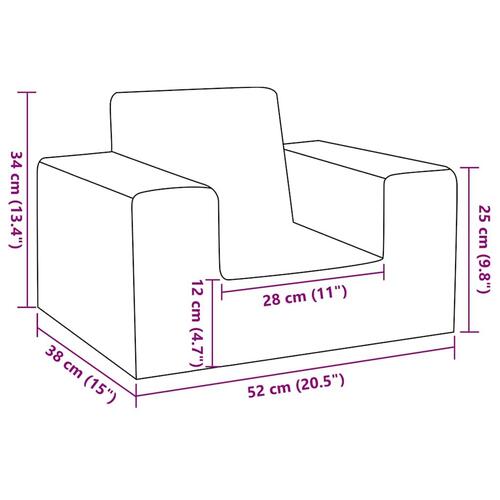Sofa til børn blødt plys blå