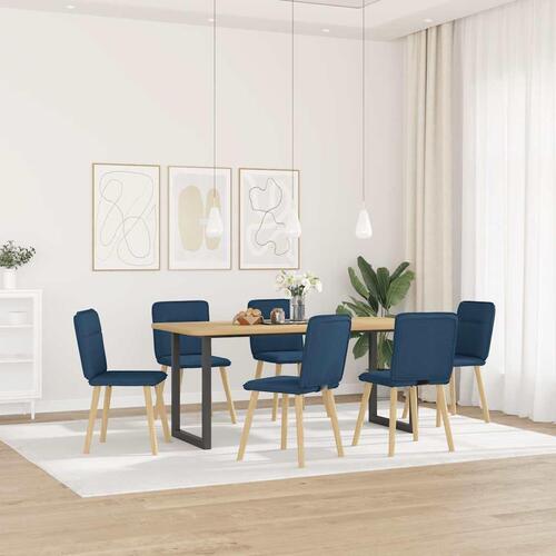 Spisebordsstole 6 stk. stof blå