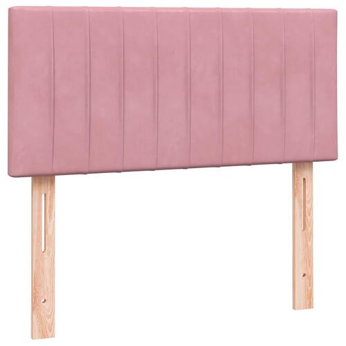 Kontinentalseng med madras 100x220 cm fløjl Lyserød