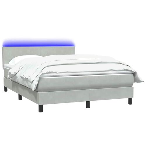 Kontinentalseng med madras 140x210 cm fløjl lysegrå