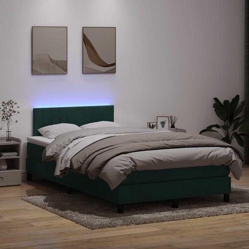 Kontinentalseng med madras 120x210 cm fløjl mørkegrøn