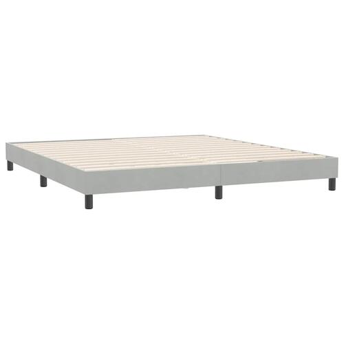 Kontinentalseng med madras 180x210 cm fløjl lysegrå