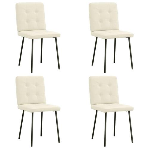 Spisebordsstole 4 stk. velour cremefarvet