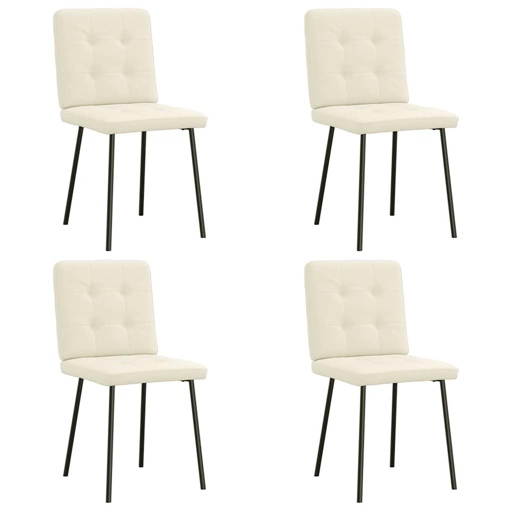 Spisebordsstole 4 stk. velour cremefarvet