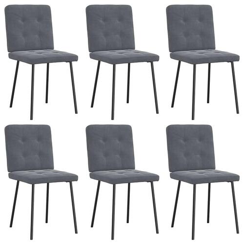 Spisebordsstole 6 stk. velour mørkegrå