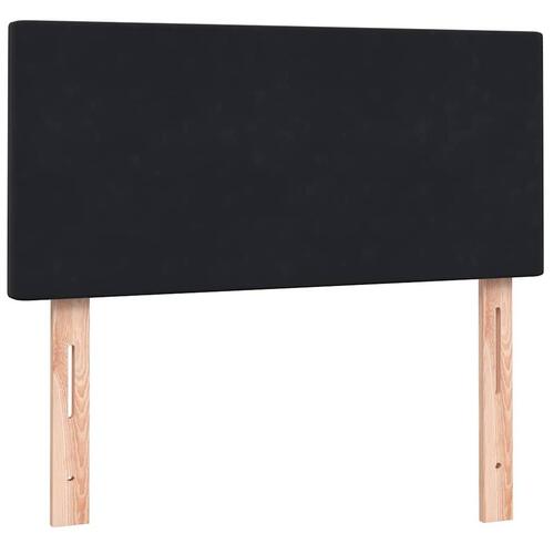 Kontinentalseng med madras sort 80x220 cm fløjl
