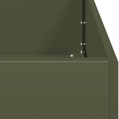 Plantekasse i olivengrøn 120 × 40 × 80 cm - koldvalset stål, højbed til have og terrasse