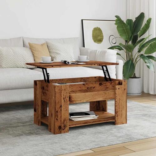 Sofabord 79x49x41 cm konstrueret træ gammelt trælook