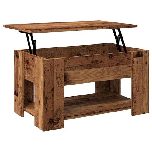Sofabord 79x49x41 cm konstrueret træ gammelt trælook