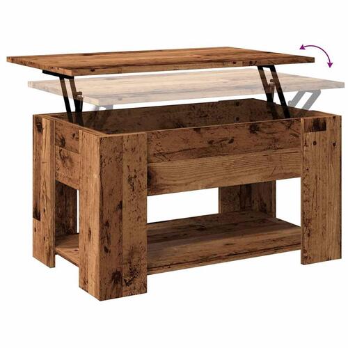 Sofabord 79x49x41 cm konstrueret træ gammelt trælook