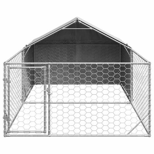 Udendørs hundegård med løbegård 5x2x1,5 m Galvaniseret stål