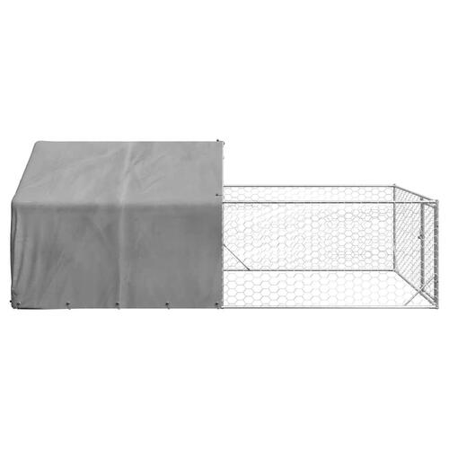 Udendørs hundegård med løbegård 5x2x1,5 m Galvaniseret stål