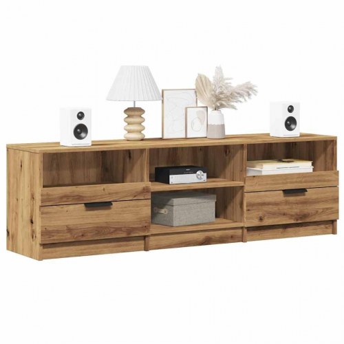 Tv-bord i kunsteg - 150 × 33,5 × 45 cm med 3 skuffer