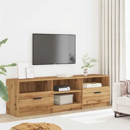 Tv-bord i kunsteg - 150 × 33,5 × 45 cm med 3 skuffer