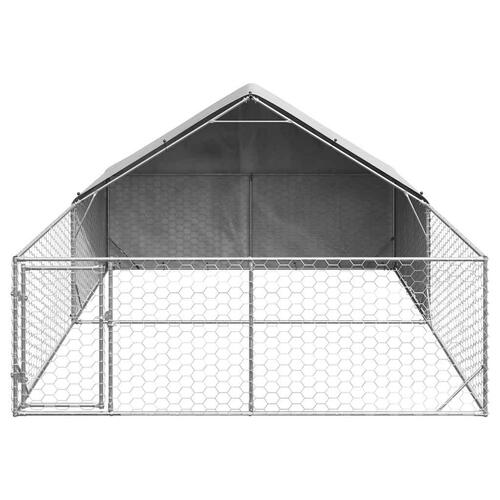 Udendørs hundegård med løbegård 5x3x1,9 m Galvaniseret stål