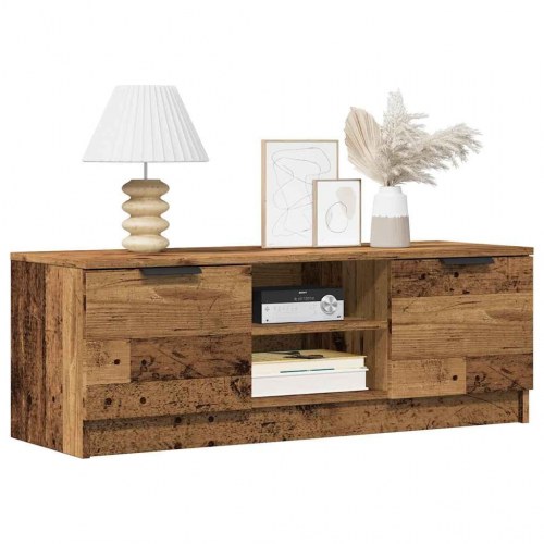 Tv-bord 102×35×36,5 cm i konstrueret træ - gammelt trælook