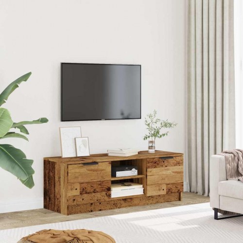 Tv-bord 102×35×36,5 cm i konstrueret træ - gammelt trælook
