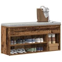 Skobænk 102x30,5x45 cm konstrueret træ antikt træ