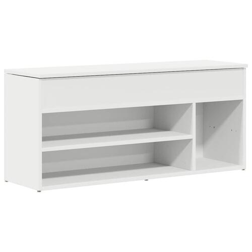Skobænk 102x30,5x45 cm konstrueret træ hvid