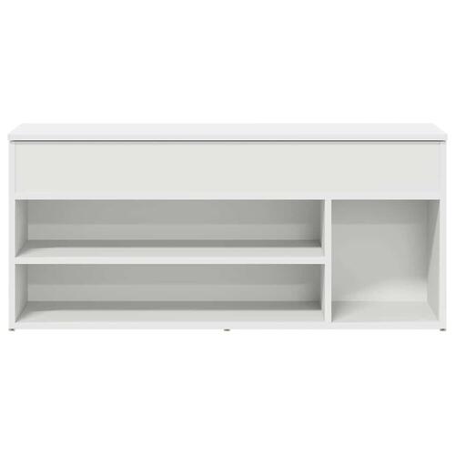 Skobænk 102x30,5x45 cm konstrueret træ hvid