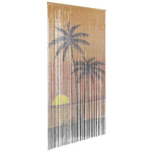 Insektgardin til døren palmetræ print 100x200 cm bambus