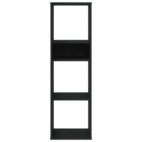 Bogreol 34x31x112 cm konstrueret træ sort