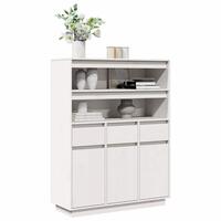 Højskab 89x34x116,5 cm massivt fyrretræ hvid