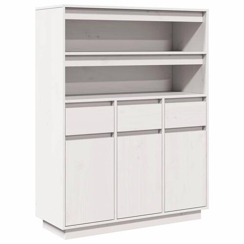 Højskab 89x34x116,5 cm massivt fyrretræ hvid