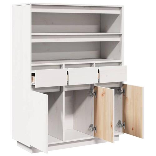 Højskab 89x34x116,5 cm massivt fyrretræ hvid