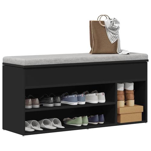 Skobænk 102x30,5x45 cm konstrueret træ sort