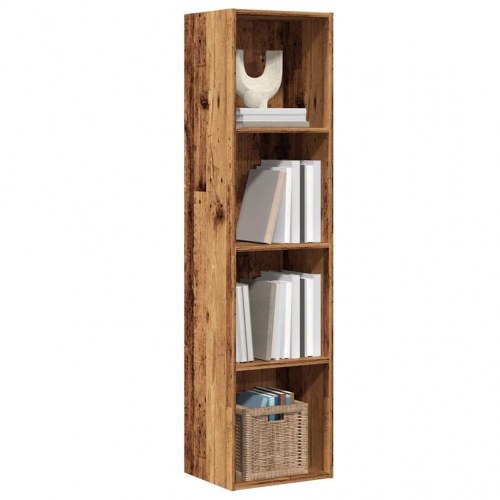 Bogreol / væghylde 36 × 30 × 143 cm - konstrueret træ, gammelt trælook