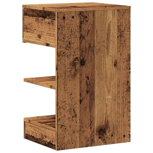 Sengebord 40x35x65 cm konstrueret træ gammelt trælook