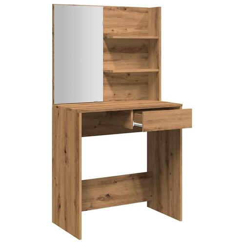 Makeupbord med spejl 74,5x40x141 cm kunsteg