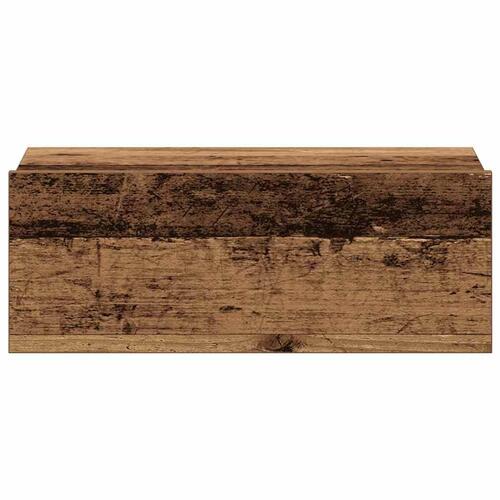 Væghængt natbord 40x32x15 cm konstrueret træ gammelt træ-look