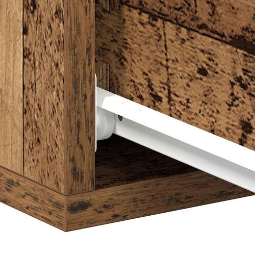 Væghængt natbord 40x32x15 cm konstrueret træ gammelt træ-look