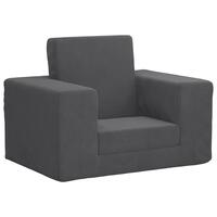 Sofaseng til børn blødt plys antracitgrå
