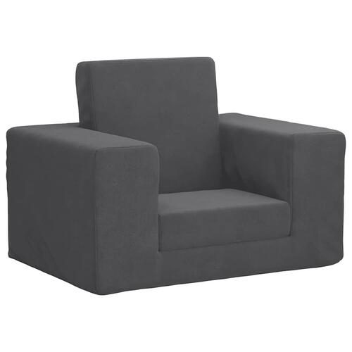 Sofaseng til børn blødt plys antracitgrå