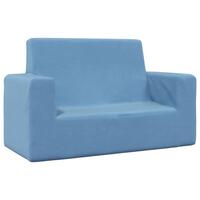 2-personers sofa til børn blødt plys blå
