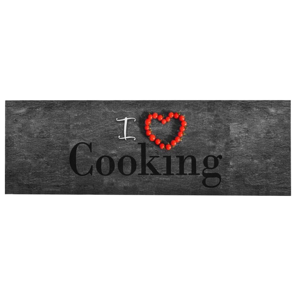 Vaskbar køkkenmåtte 60x300 cm cooking-print