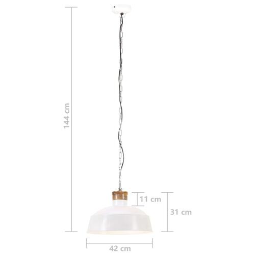 Industriel hængelampe 42 cm E27 hvid