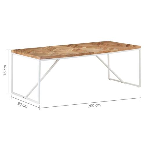 Spisebord 200x90x76 cm massivt akacietræ og mangotræ