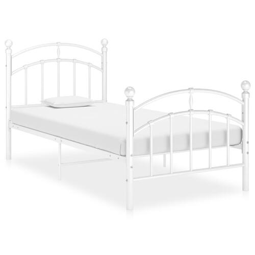 Sengestel 100x200 cm metal hvid