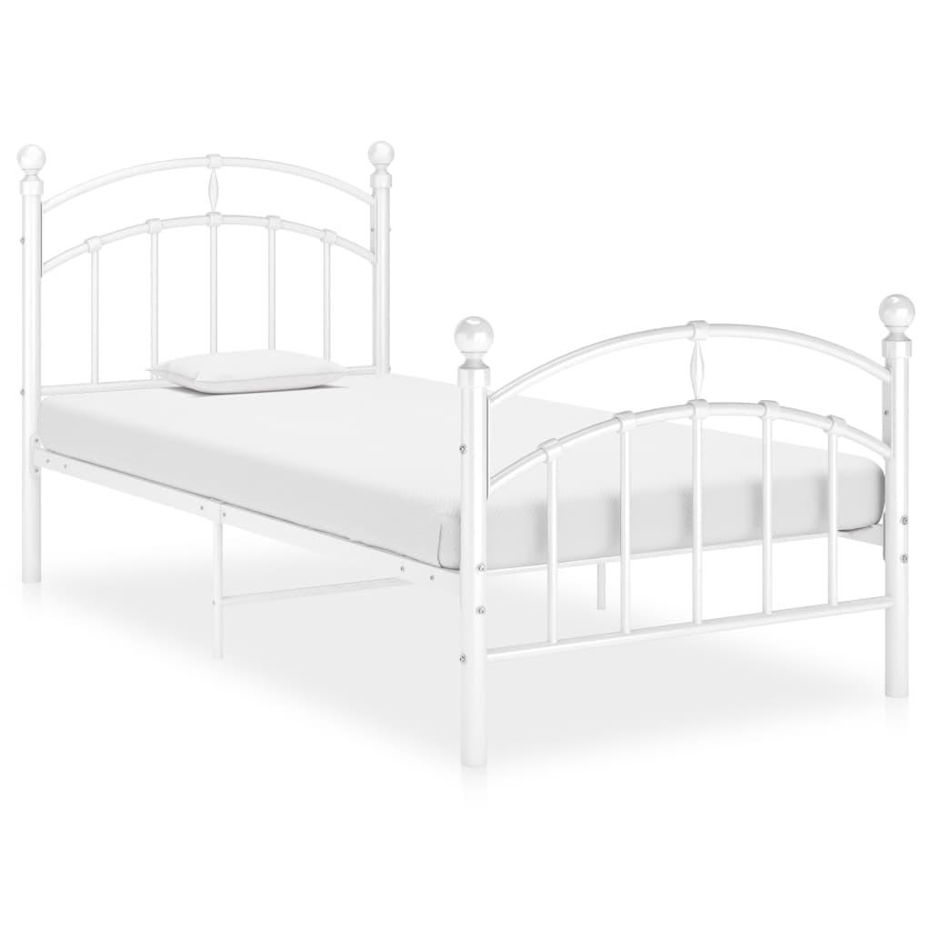 Sengestel 100x200 cm metal hvid