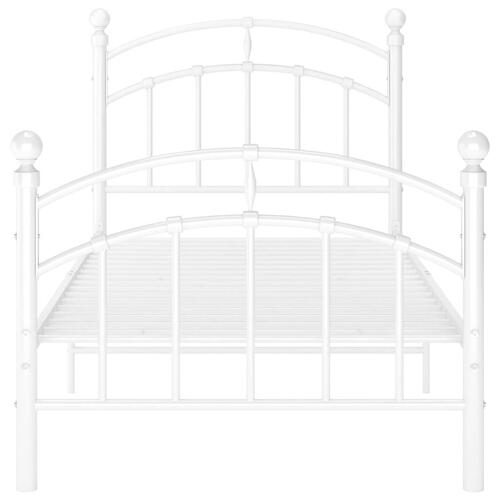 Sengestel 100x200 cm metal hvid