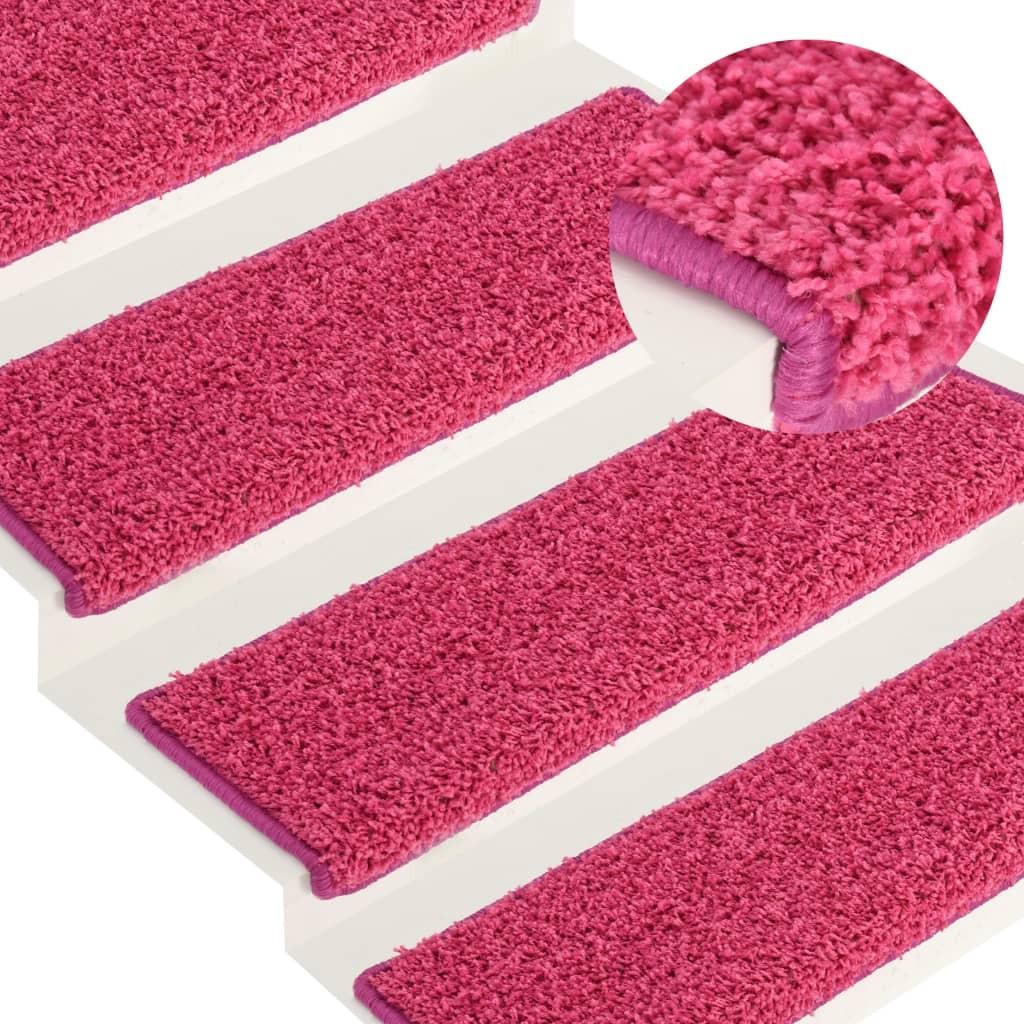 15 stk. trappemåtter 65x21x4 cm pink