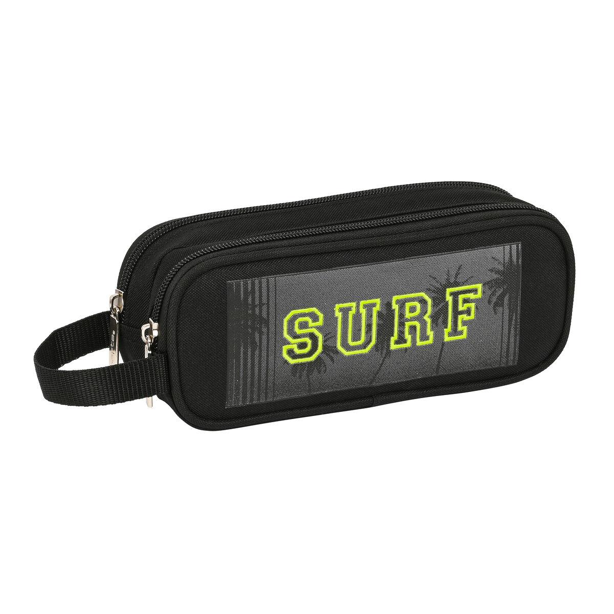 Safta Surf dobbelt penalhus/carry-all - sort 21 × 8 × 6 cm